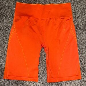 Gymshark Women's Bright Orange Bike Shorts Size XL